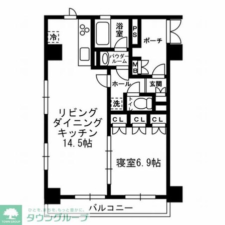 レジディア月島IIIの物件間取画像